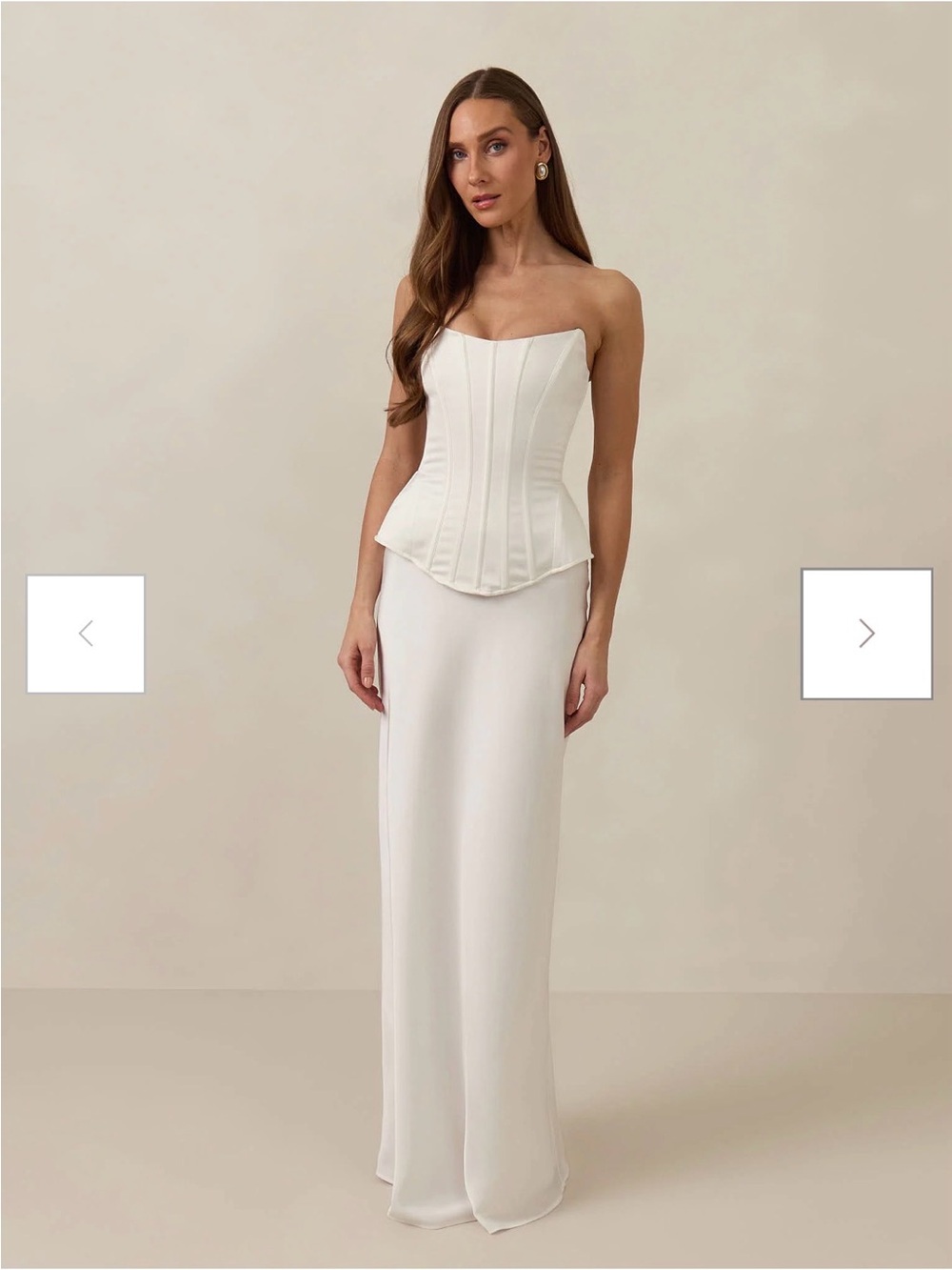 NWT Park & Fifth Strapless Ivory Corset Column Gown (Huntley Set) - size S